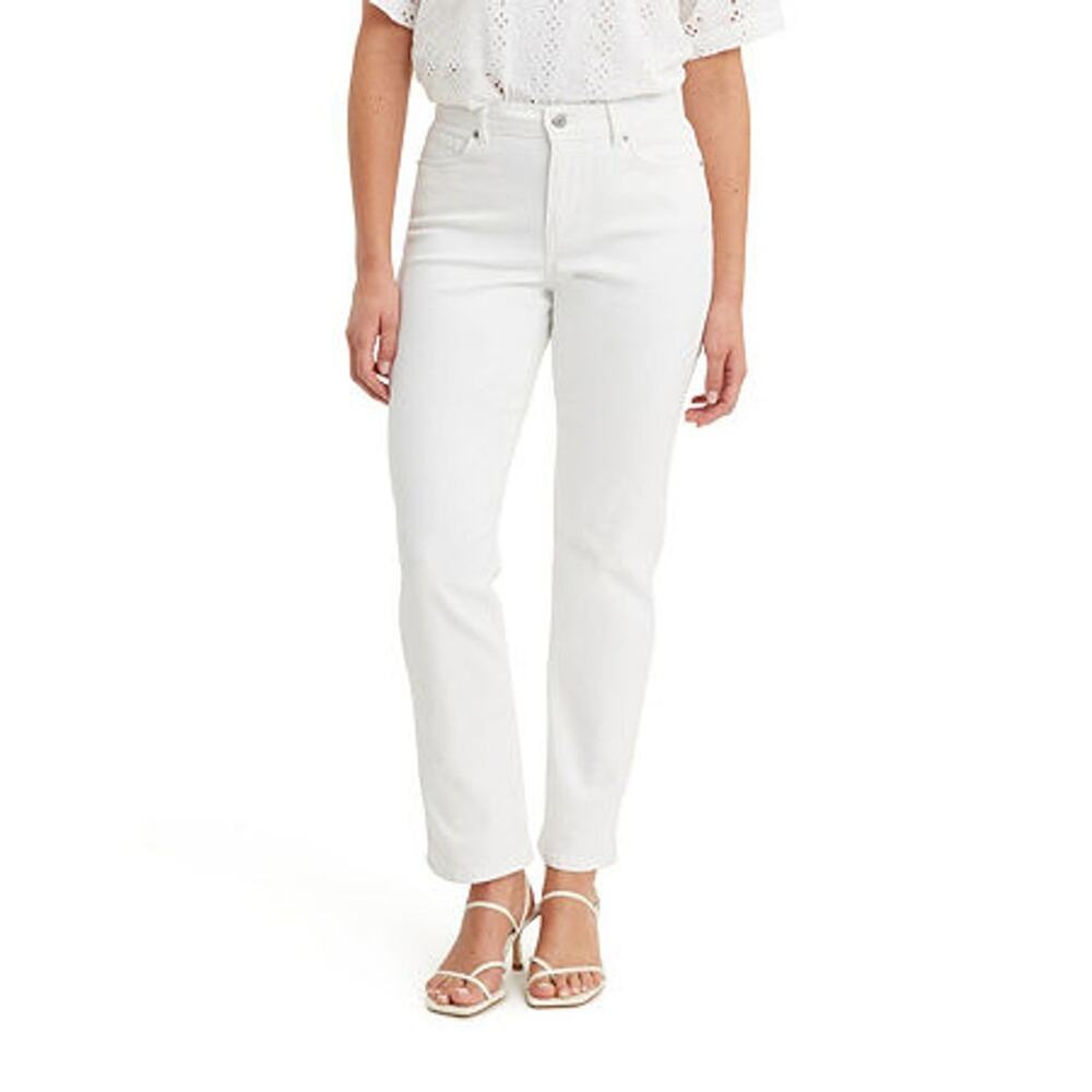 Levi's Classic Straight Jeans Women's 31(US 12)M Simply White Mid-Rise NEW Class